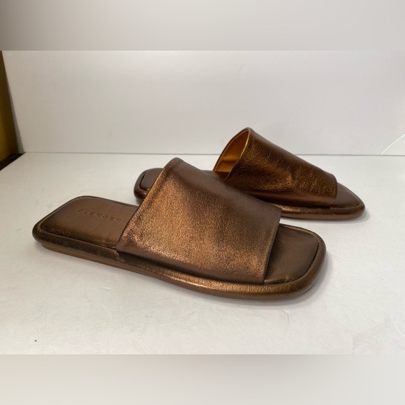 Robert clergerie ezya leather flat sandals metallic brown 36.5 - Picture 3 of 11